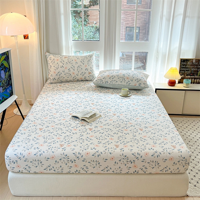 91家纺网 家纺一手货源 找家纺 宝士康家纺 2025新款10A抗菌全棉印花床笠 沁心乐园