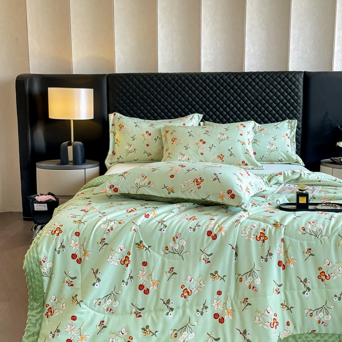 91家纺网 家纺一手货源 找家纺 宝士康家纺 2025新款10A抗菌双层纱豆豆绒夏被 雅韵