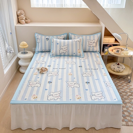 2025新款懒猫600D数码印花冰藤凉席 甜品小狗