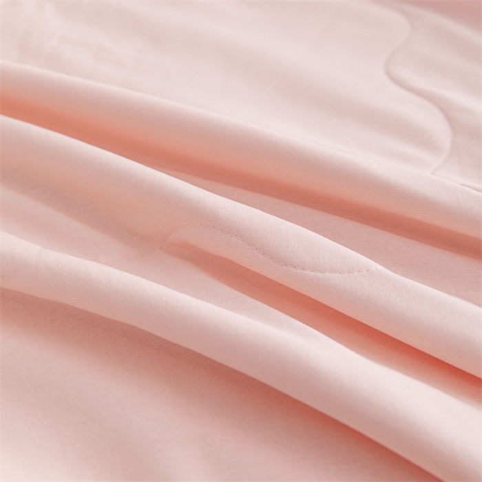 91家纺网 家纺一手货源 找家纺  天瑜 2024全棉夏被棉花芯纯色水洗棉夏凉被可水洗空调被 浅粉