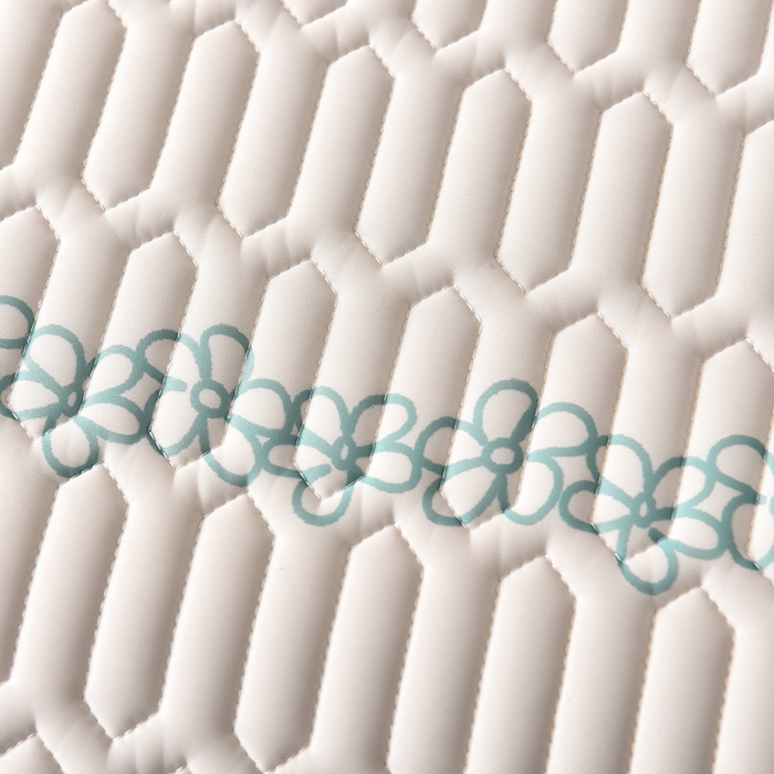 91家纺网 家纺一手货源 找家纺 炫拼家纺 2025新款凉感丝印花床裙款乳胶凉席三件套 蓝铃花