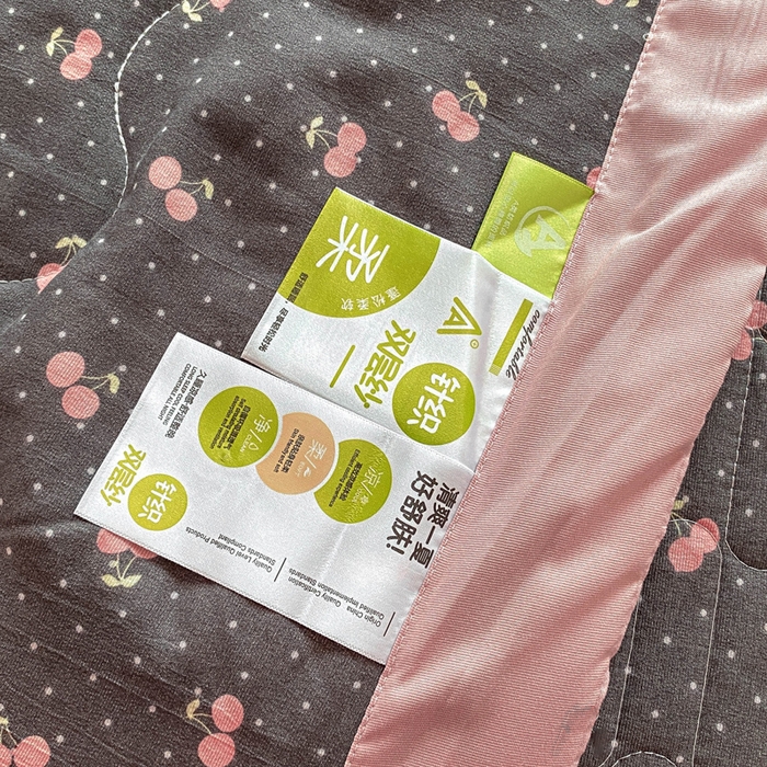 91家纺网 家纺一手货源 找家纺 2025新款直播热款A类针织棉双层纱床盖款夏被四件套 樱桃