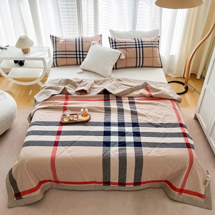 91家纺网 家纺一手货源 找家纺 （总）天瑜  2024全棉A类色织水洗棉夏被棉花芯纯棉夏凉被空调被