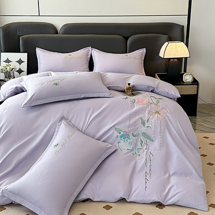 91家纺网 家纺一手货源 找家纺 （总）帝菲妮 2025新款国潮风高克重超柔水洗棉针织棉糯小棉带质检报告刺绣四件套--醉美人