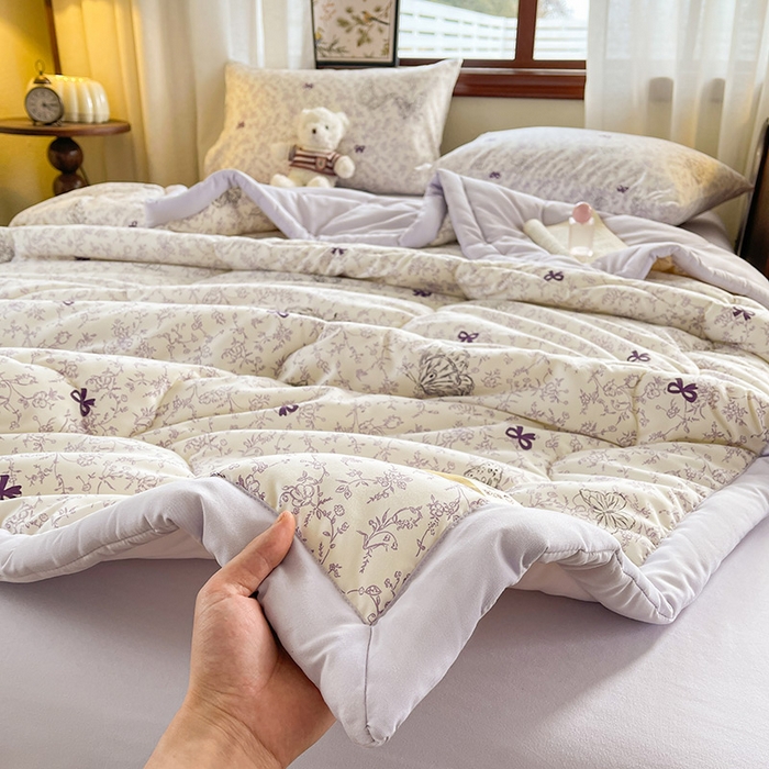 91家纺网 家纺一手货源 找家纺 （总）易博 2025新款100% 棉花小清新双层纱新疆棉夏被夏凉被空调被棉花被（带买家秀）