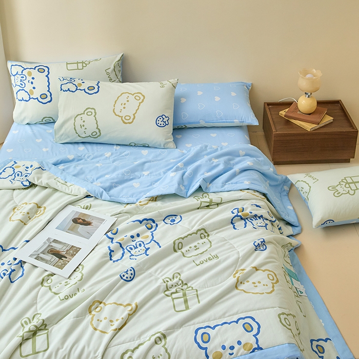 91家纺网 家纺一手货源 找家纺 宝士康家纺 2025新款10A抗菌全棉夏被 被子被芯 奶油布丁