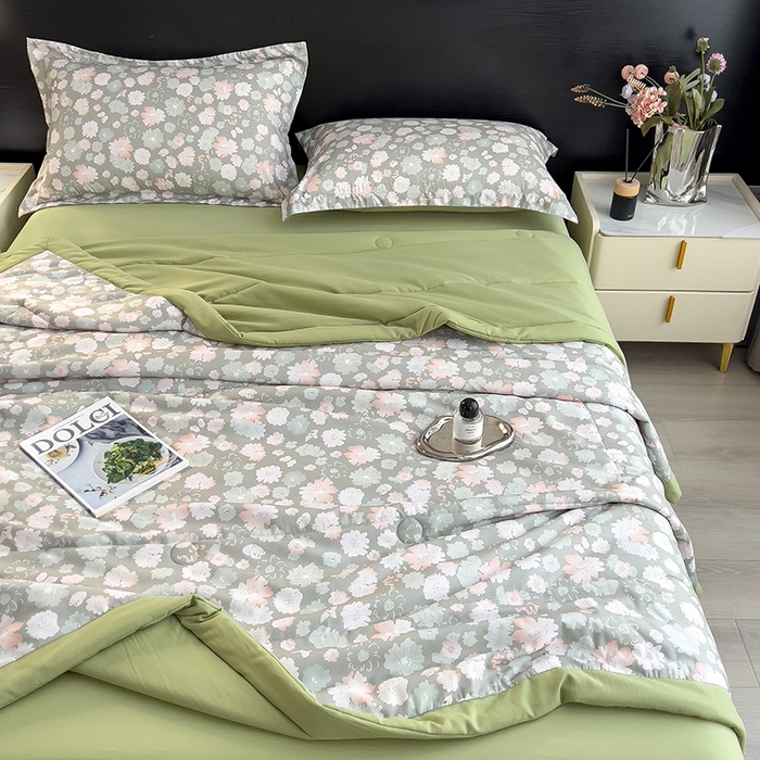 91家纺网 家纺一手货源 找家纺 （总）宝士康家纺 2025新款10A抗菌双层纱印花夏被四件套