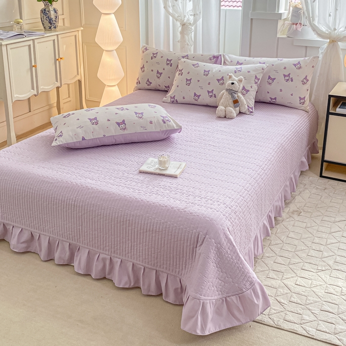 91家纺网 家纺一手货源 找家纺 2025新款针织双层纱夏被床盖四件套单夏被单床盖单品 甜心库洛米