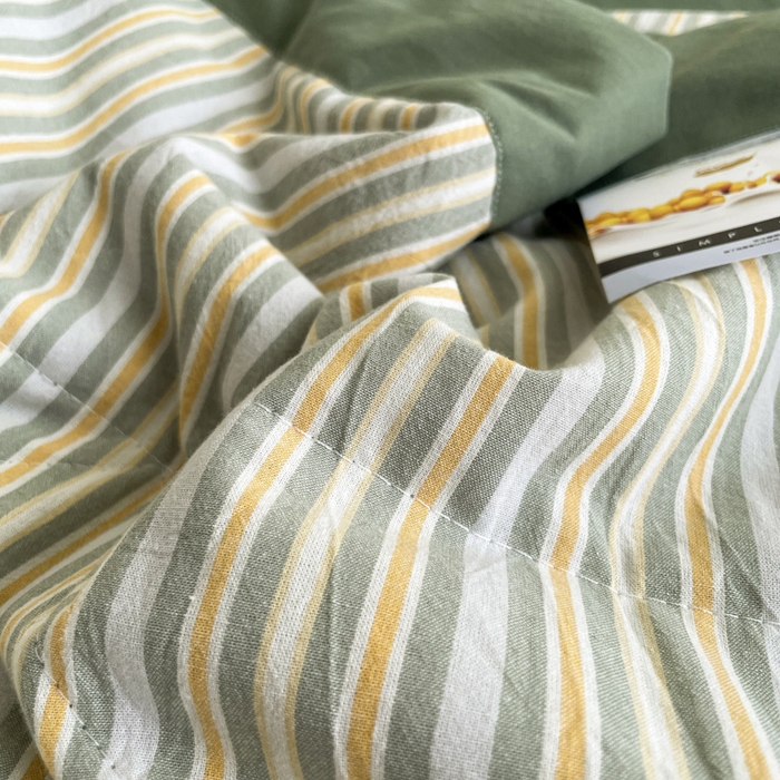 91家纺网 家纺一手货源 找家纺 宝士康家纺 2025新款10A抗菌无印风夏被 被子被芯 小绿条