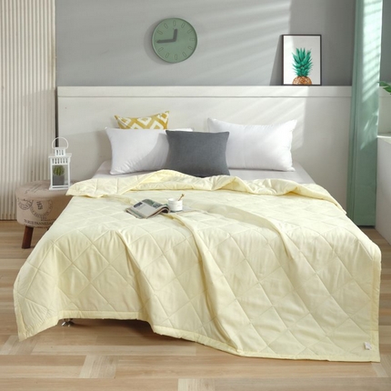 2025新款亲肤棉简约舒适纯色夏被 米黄