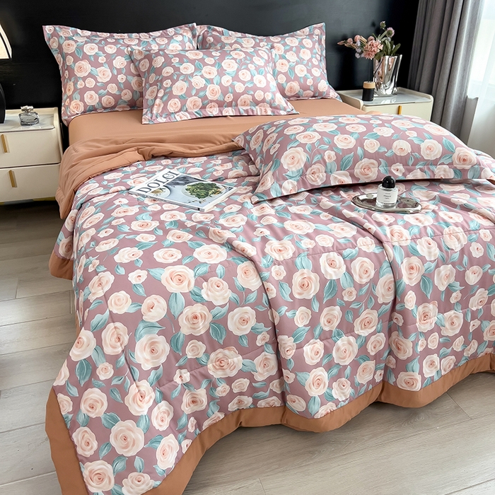 91家纺网 家纺一手货源 找家纺 （总）宝士康家纺 2025新款10A抗菌双层纱印花夏被