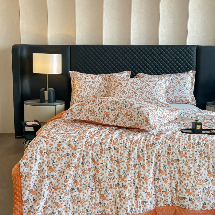 91家纺网 家纺一手货源 找家纺 宝士康家纺 2025新款10A抗菌双层纱豆豆绒夏被 小雏菊