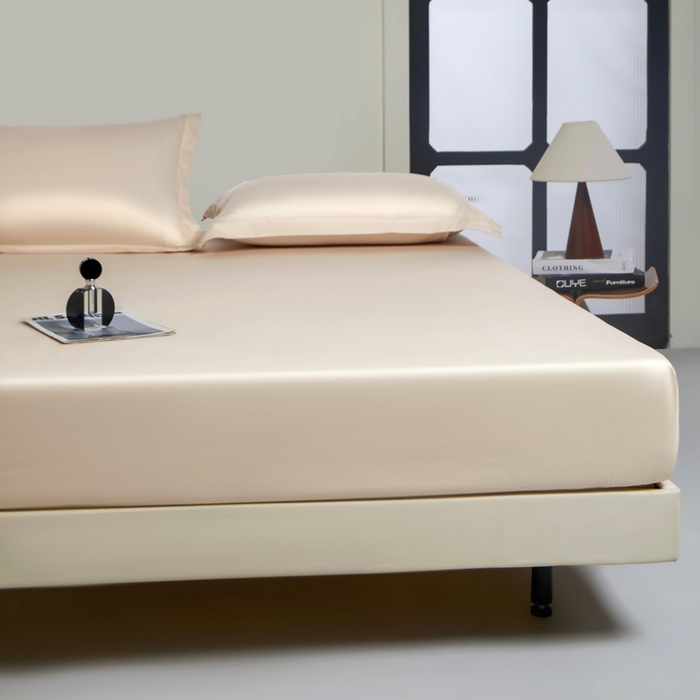 91家纺网 家纺一手货源 找家纺 秀色家纺 2024新品 A类100支双股长绒棉单品床笠 梦易-奶昔白