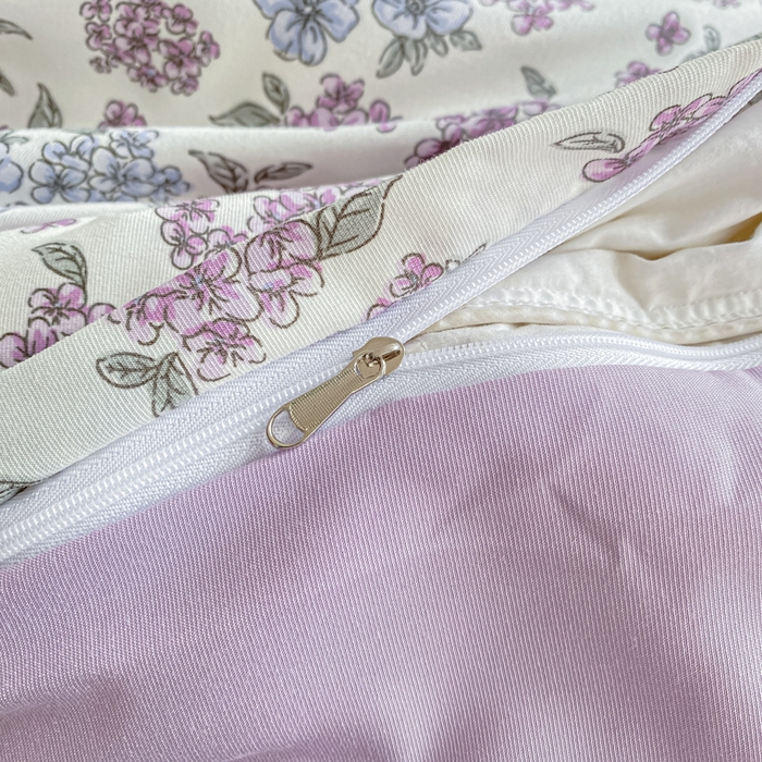 91家纺网 家纺一手货源 找家纺 2025新款针织双层纱夏被床盖四件套单夏被单床盖单品 梦幻紫藤