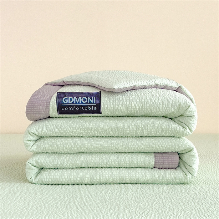 91家纺网 家纺一手货源 找家纺 宝士康家纺 2025新款10A抗菌泡泡棉大豆夏被 被子被芯 绿色