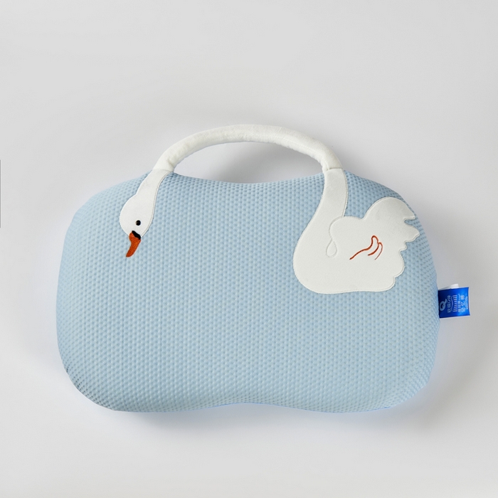 91家纺网 家纺一手货源 找家纺 芯链 2025新款凉感豆猫肚枕记忆枕枕头枕芯-天鹅款 天鹅款-蓝