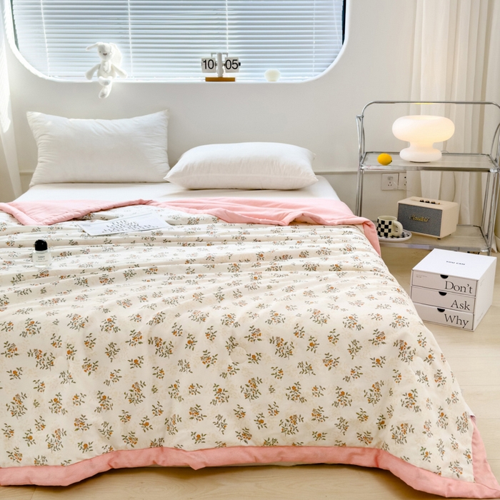 91家纺网 家纺一手货源 找家纺 曲之慕新款13372里外全棉夏被 密语