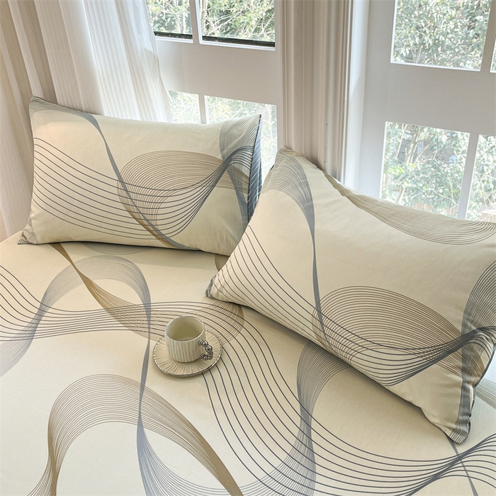 91家纺网 家纺一手货源 找家纺 宝士康家纺 2025新款10A抗菌全棉印花床笠 名爵黄