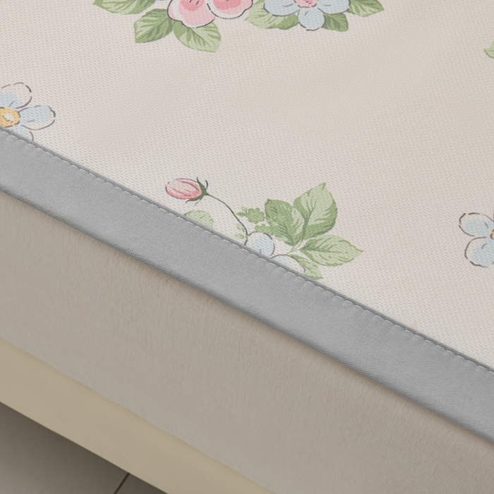 91家纺网 家纺一手货源 找家纺 简一 2025新款A类碳光印花数码冰丝凉席系列-床单款 满园春色