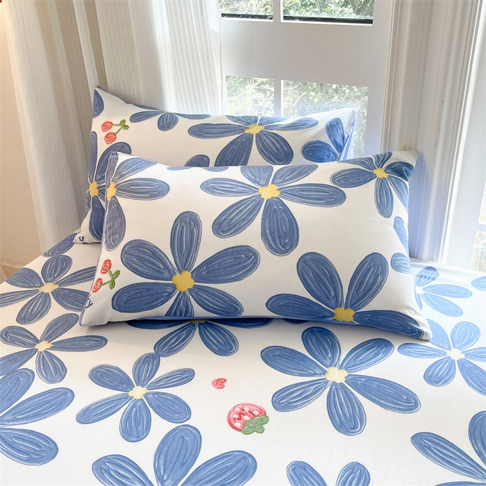 91家纺网 家纺一手货源 找家纺 宝士康家纺 2025新款10A抗菌全棉印花床笠 小情调