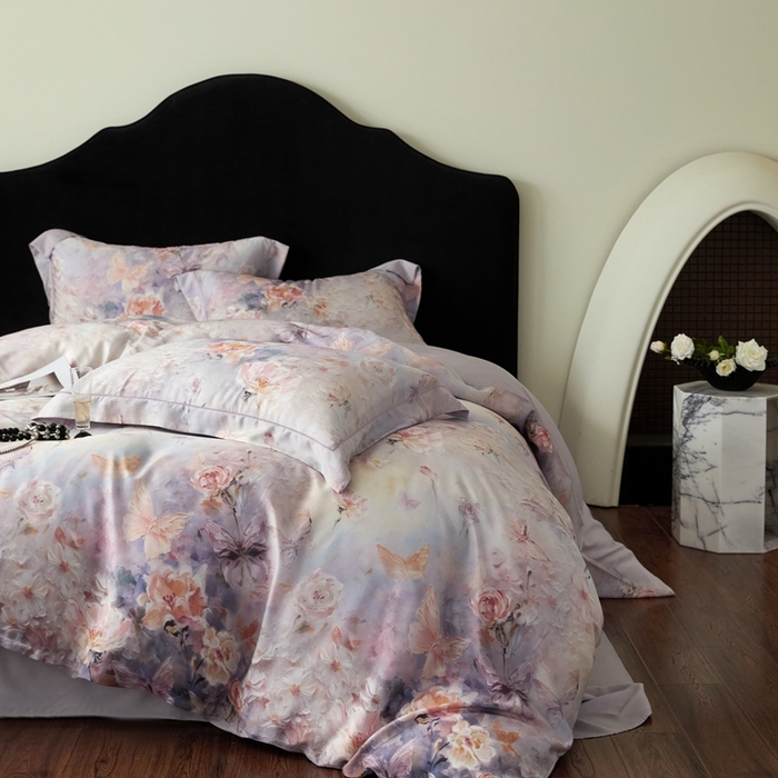 91家纺网 家纺一手货源 找家纺 金奇达家纺 2025新款竹玉清丝四件套-雅韵【标准号全网控价（折后券后）不低于元228元】 怦然心动-紫