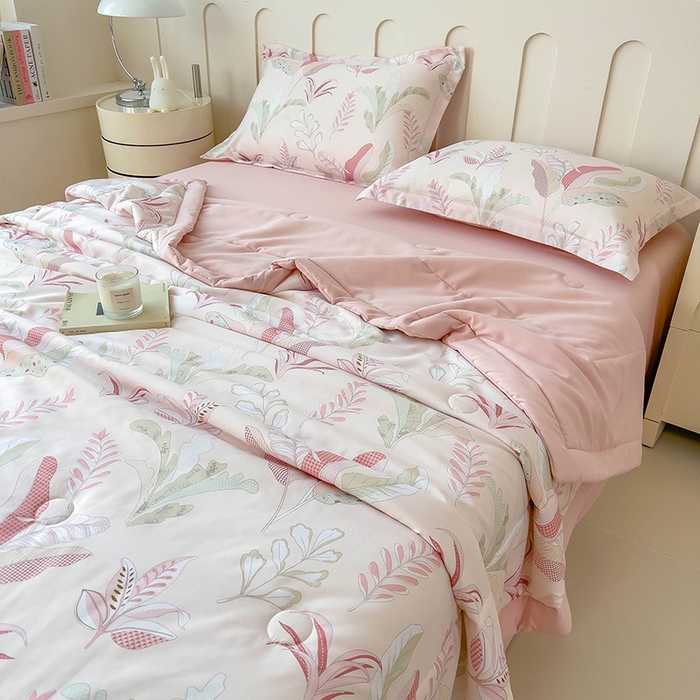 91家纺网 家纺一手货源 找家纺 宝士康家纺 2025新款10A抗菌针织夏被 夜来香