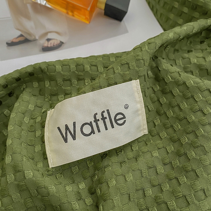 91家纺网 家纺一手货源 找家纺 （总）仟网汇 2025新款华夫格森语夏被四件套北欧简约风