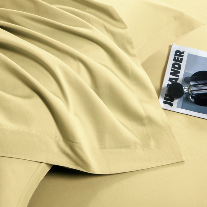 91家纺网 家纺一手货源 找家纺 秀色家纺 2024新品 A类100支双股长绒棉单品床笠 梦易-奶茶米