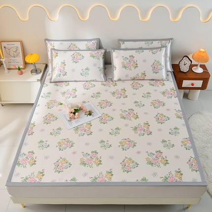 91家纺网 家纺一手货源 找家纺 （总）简一 2025新款A类碳光印花数码冰丝凉席系列-床单款