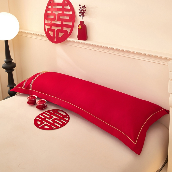 91家纺网 家纺一手货源 找家纺 三盛源 2025新款不起球高支高密不掉色长枕套 长枕套-喜结良缘