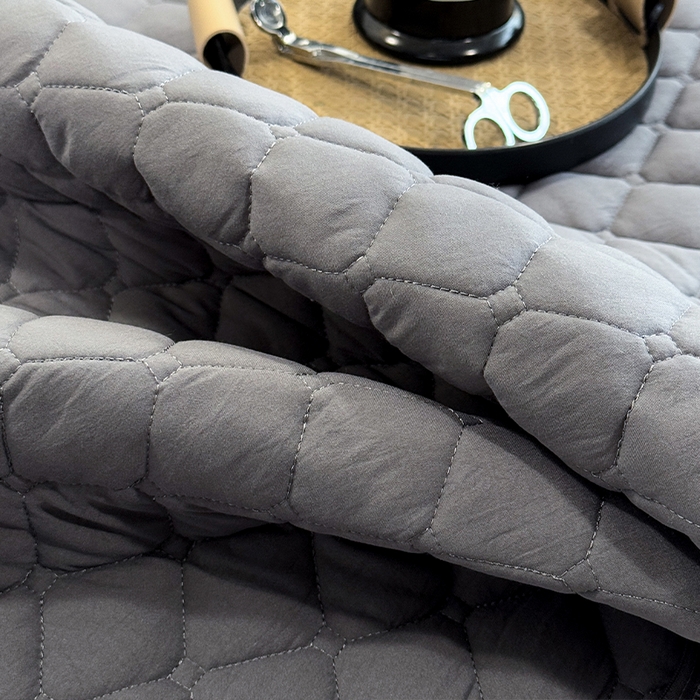 91家纺网 家纺一手货源 找家纺 叠派家纺 2025新款5A抗菌A类夹棉床笠经典款防水款系列 星空灰-小格子防水款