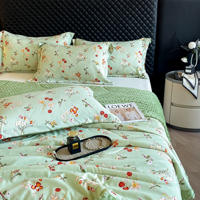 91家纺网 家纺一手货源 找家纺 宝士康家纺 2025新款10A抗菌双层纱豆豆绒夏被 雅韵