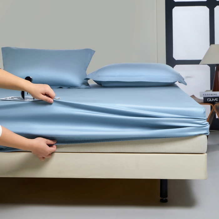 91家纺网 家纺一手货源 找家纺 秀色家纺 2024新品 A类100支双股长绒棉单品床笠 梦易-郁兰