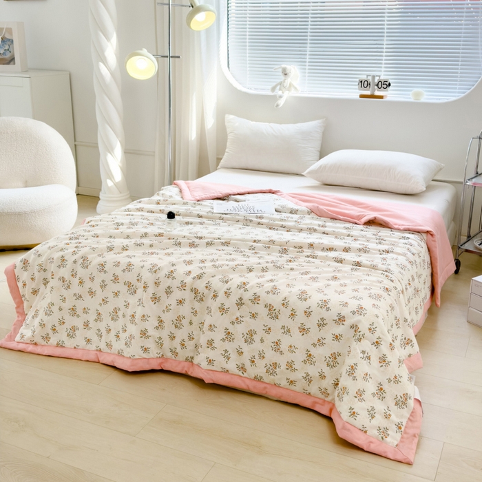 91家纺网 家纺一手货源 找家纺 曲之慕新款13372里外全棉夏被 密语