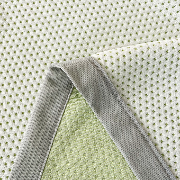 91家纺网 家纺一手货源 找家纺 2025新款A类冰豆豆提花凉席床盖 床盖款-卡皮巴拉-苹果绿