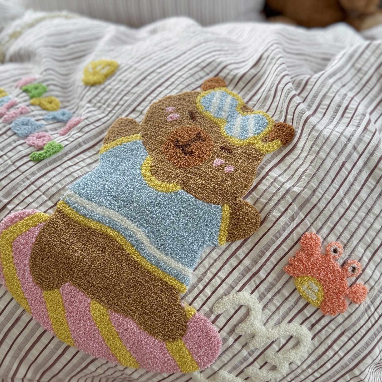 91家纺网 家纺一手货源 找家纺 （总）柚子 2025春夏新款全棉纯棉提花毛巾绣四件套