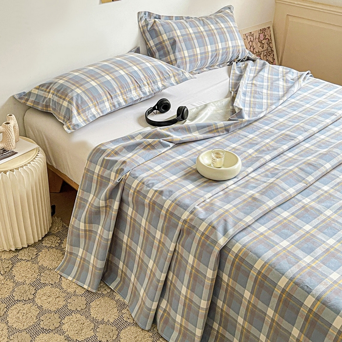 91家纺网 家纺一手货源 找家纺 久云居 2025新款亲肤舒适全棉色织防水床单 简兮兰