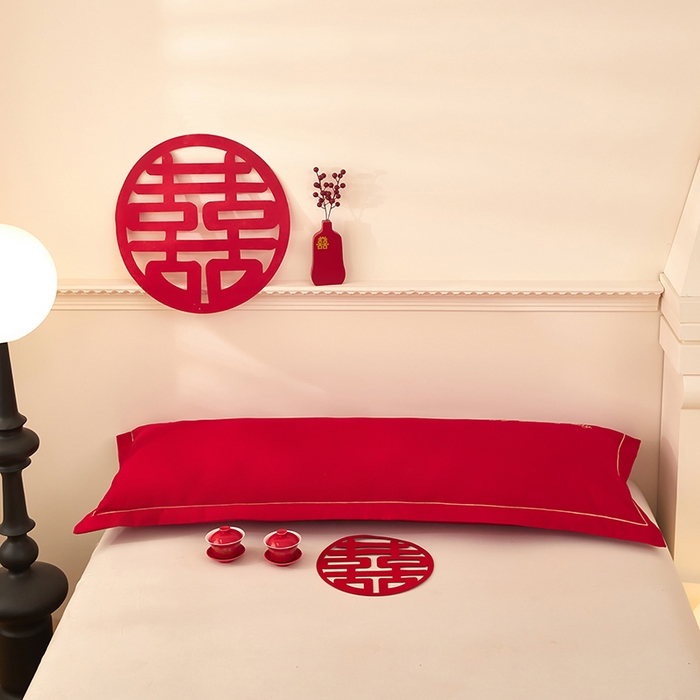 91家纺网 家纺一手货源 找家纺 三盛源 2025新款不起球高支高密不掉色长枕套 长枕套-四方来喜