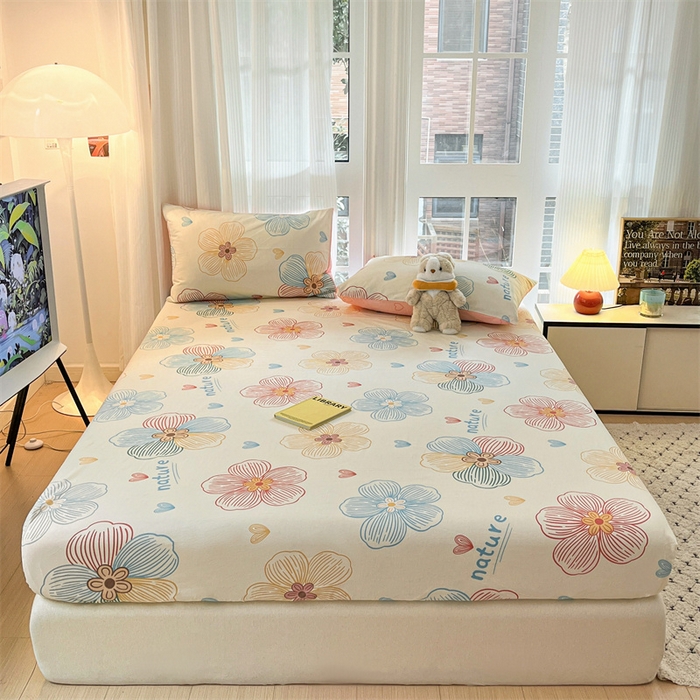 91家纺网 家纺一手货源 找家纺 宝士康家纺 2025新款10A抗菌全棉印花床笠 缤纷