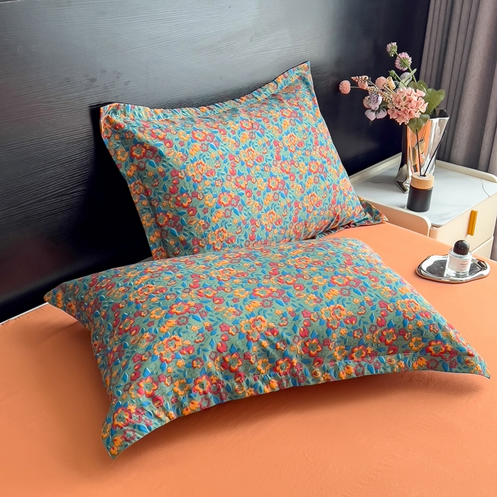 91家纺网 家纺一手货源 找家纺 宝士康家纺 2025新款10A抗菌双层纱印花夏被四件套 艾维