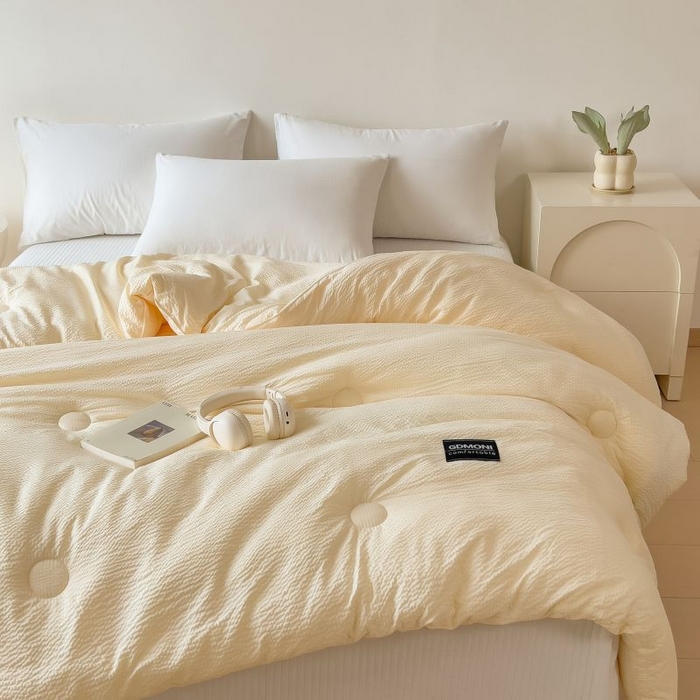 91家纺网 家纺一手货源 找家纺 宝士康家纺 2025新款加厚泡泡棉大豆冬被子被芯 月桂脂玉