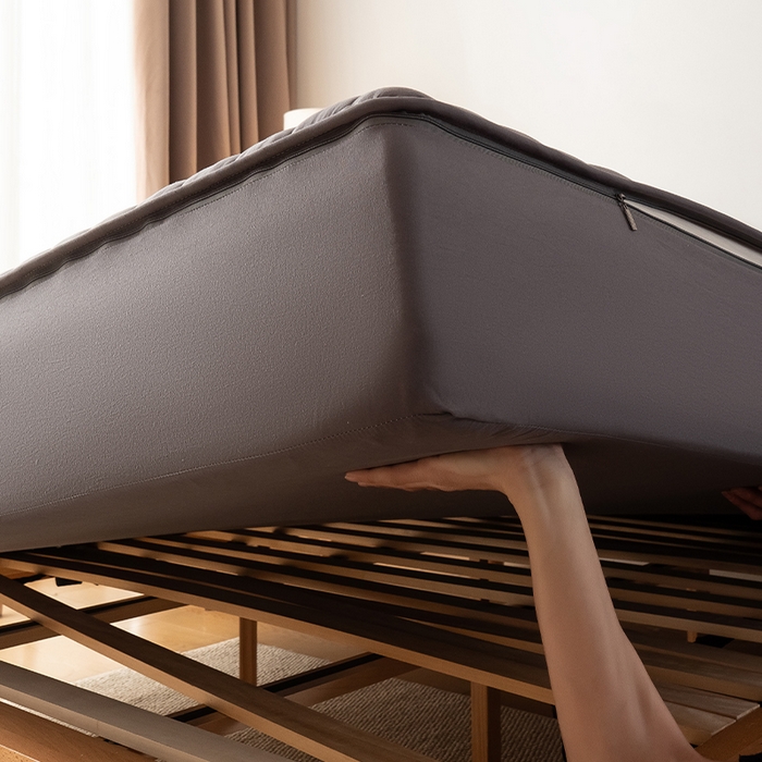 91家纺网 家纺一手货源 找家纺 叠派家纺 2025新款5A抗菌A类夹棉床笠经典款防水款系列 包边款-经典格星空灰