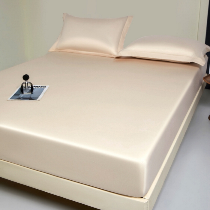 91家纺网 家纺一手货源 找家纺 秀色家纺 2024新品 A类100支双股长绒棉单品床笠 梦易-奶昔白