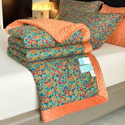 91家纺网 家纺一手货源 找家纺 （总）宝士康家纺 2025新款10A抗菌双层纱豆豆绒夏被