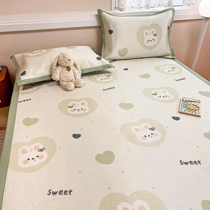 91家纺网 家纺一手货源 找家纺 慕尚家纺 2025新款数码印花床席床笠款冰藤席 床席款-兔卷卷