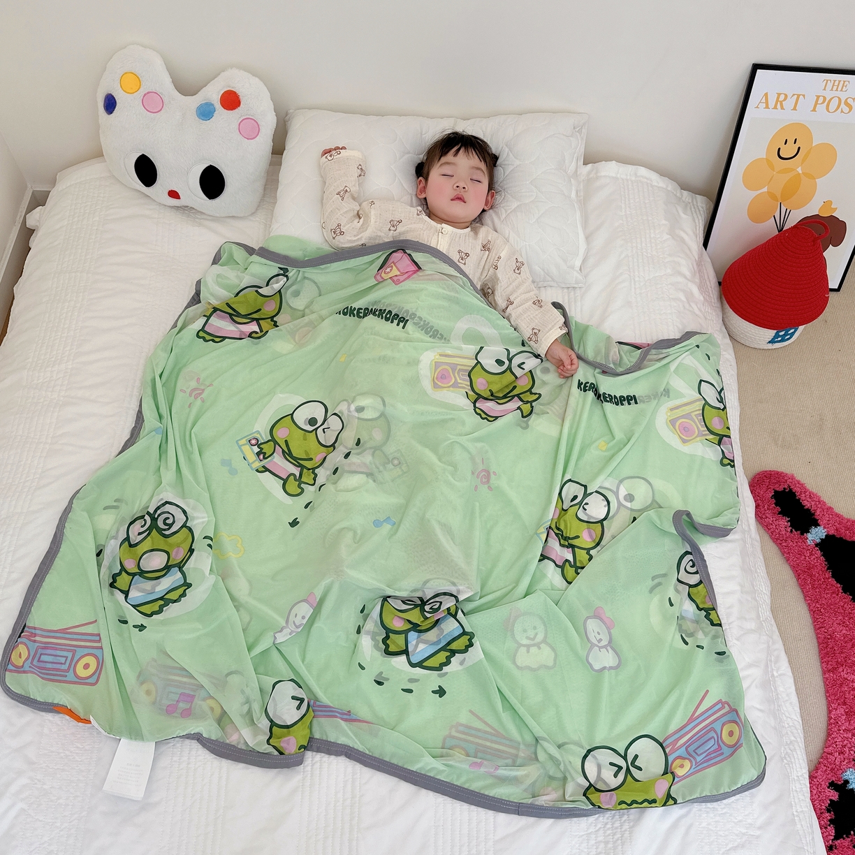 91家纺网 家纺一手货源 找家纺 兜米家居 2025新款三丽鸥夏季新品凉感毯盖毯 小青蛙