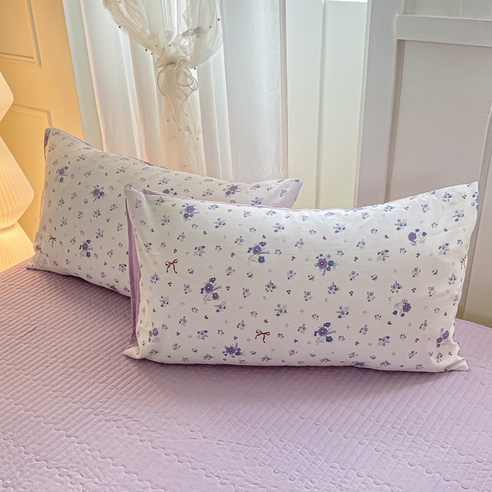 91家纺网 家纺一手货源 找家纺 2025新款针织双层纱夏被床盖四件套单夏被单床盖单品 紫色香氛