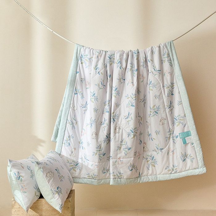 91家纺网 家纺一手货源 找家纺 宝士康家纺 2025新款10A抗菌全棉夏被 被子被芯 兔兔乐园