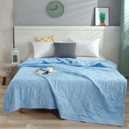 2025新款亲肤棉简约舒适纯色夏被 天蓝