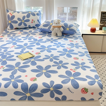 宝士康家纺 2025新款10A抗菌全棉印花床笠 小情调